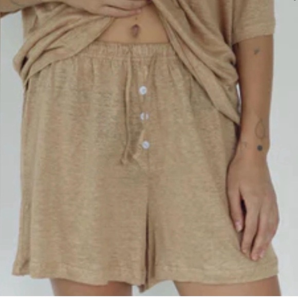 Boheme good cream Loungewear shorts linen new - Picture 2 of 9